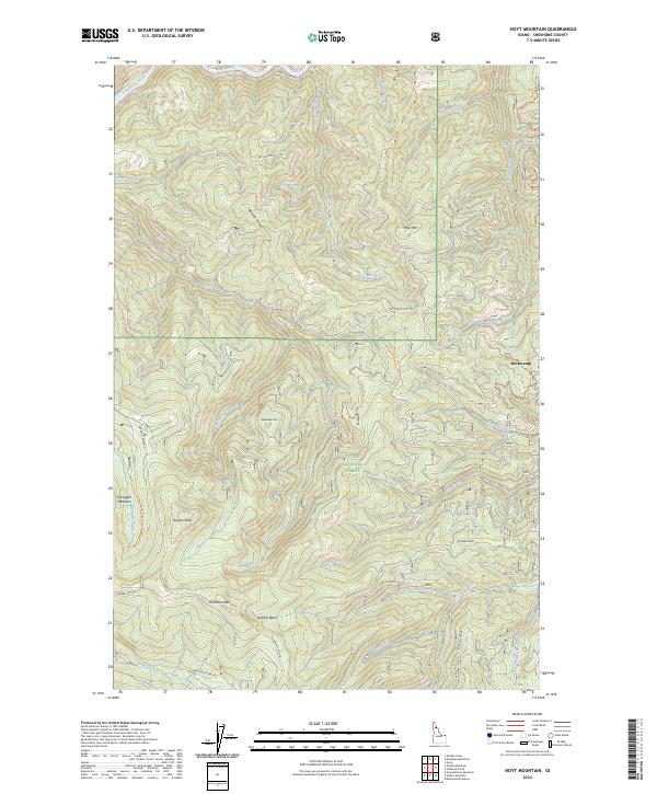 US Topo 7.5-minute map for Hoyt Mountain ID