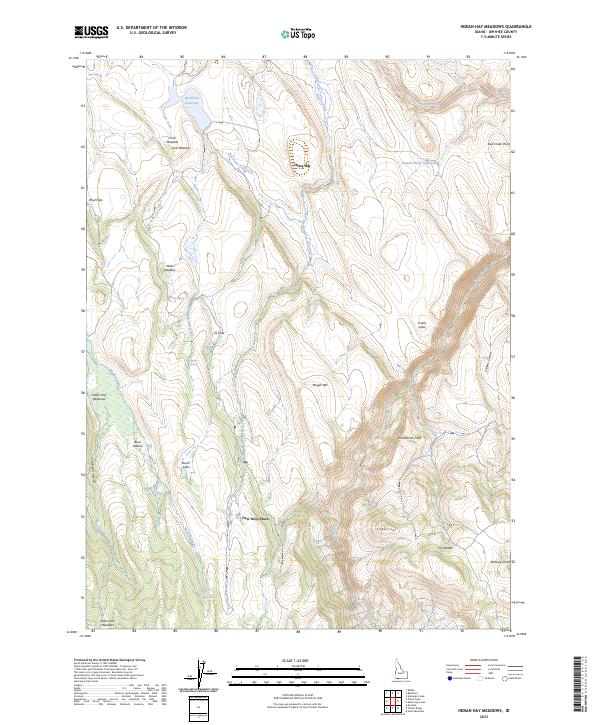 US Topo 7.5-minute map for Indian Hay Meadows ID