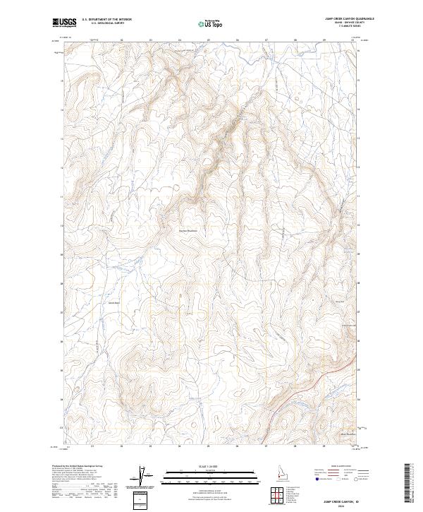 US Topo 7.5-minute map for Jump Creek Canyon ID