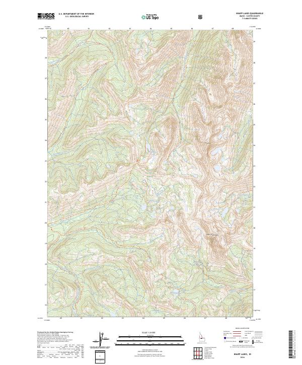 US Topo 7.5-minute map for Knapp Lakes ID – American Map Store