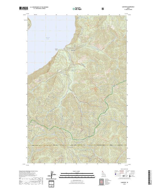 US Topo 7.5-minute map for Lakeview ID – American Map Store