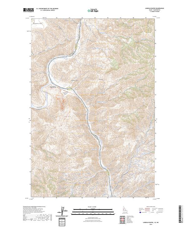 US Topo 7.5-minute map for Limekiln Rapids IDWA