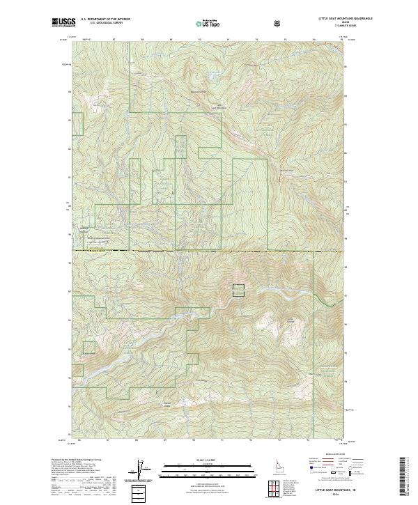 US Topo 7.5-minute map for Little Goat Mountains ID