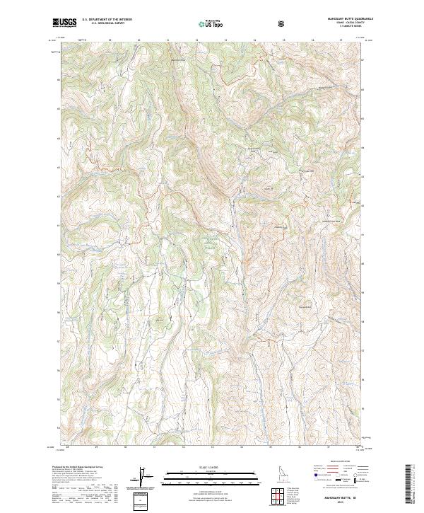 US Topo 7.5-minute map for Mahogany Butte ID