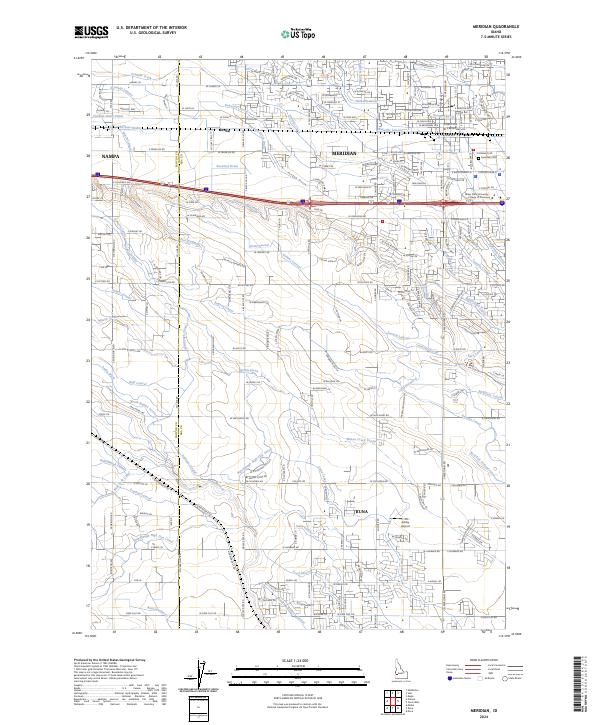 US Topo 7.5-minute map for Meridian ID – American Map Store