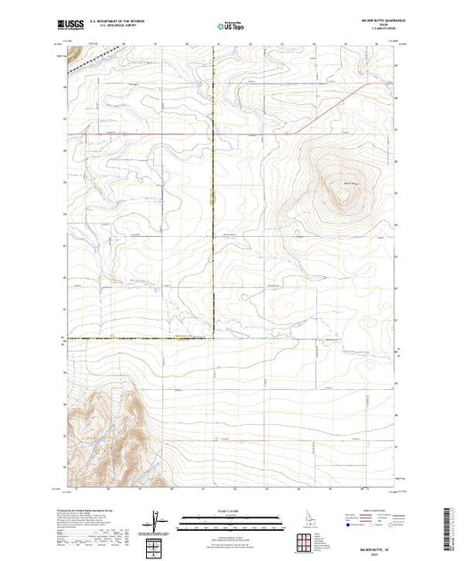 US Topo 7.5-minute map for Milner Butte ID – American Map Store