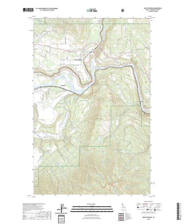 US Topo 7.5minute map for Moyie Springs ID American Map Store