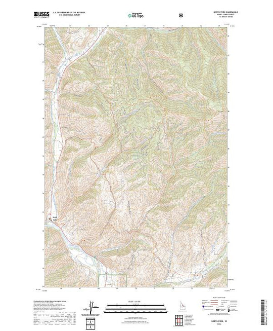 US Topo 7.5-minute map for North Fork ID – American Map Store
