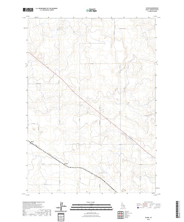 US Topo 7.5-minute map for Olsen ID – American Map Store