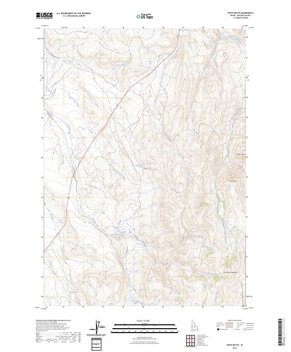 US Topo 7.5-minute map for Piute Butte ID