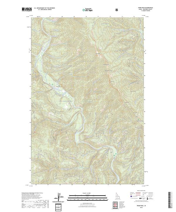 US Topo 7.5-minute map for Pond Peak ID