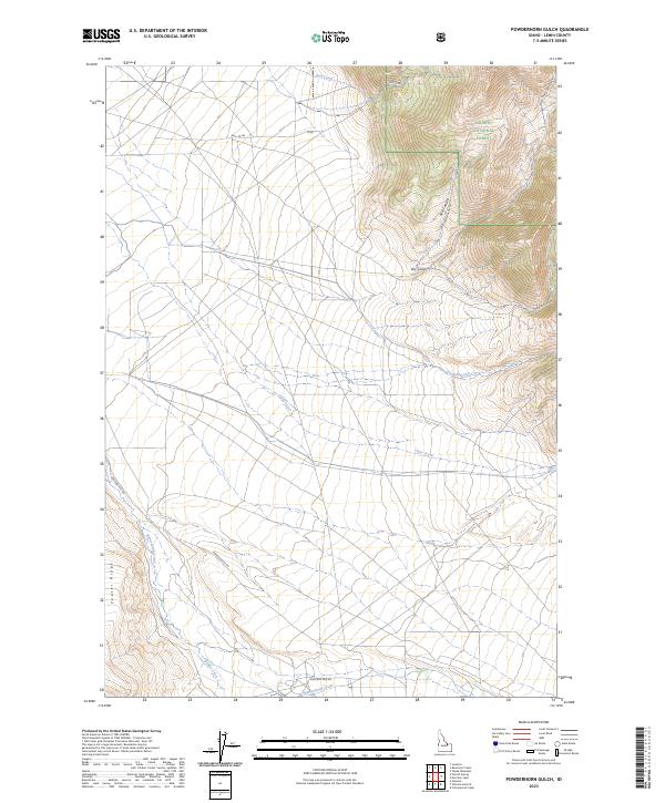 US Topo 7.5-minute map for Powderhorn Gulch ID