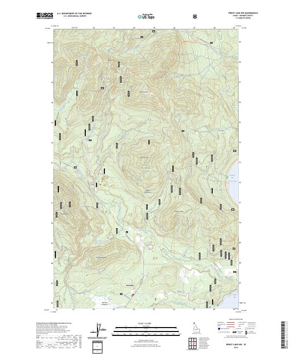 US Topo 7.5-minute map for Priest Lake NW ID