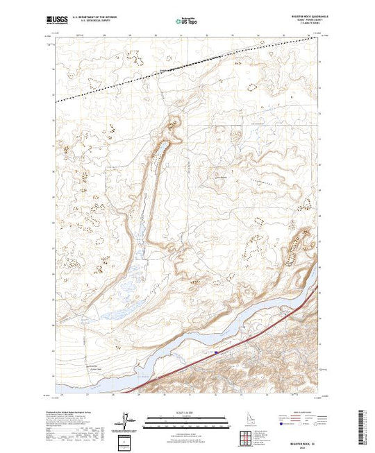 US Topo 7.5-minute map for Register Rock ID – American Map Store