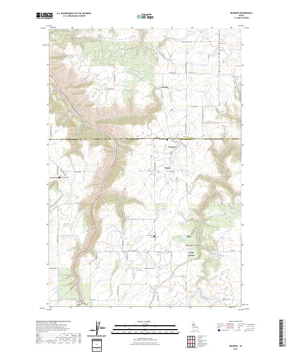 US Topo 7.5-minute map for Reubens ID