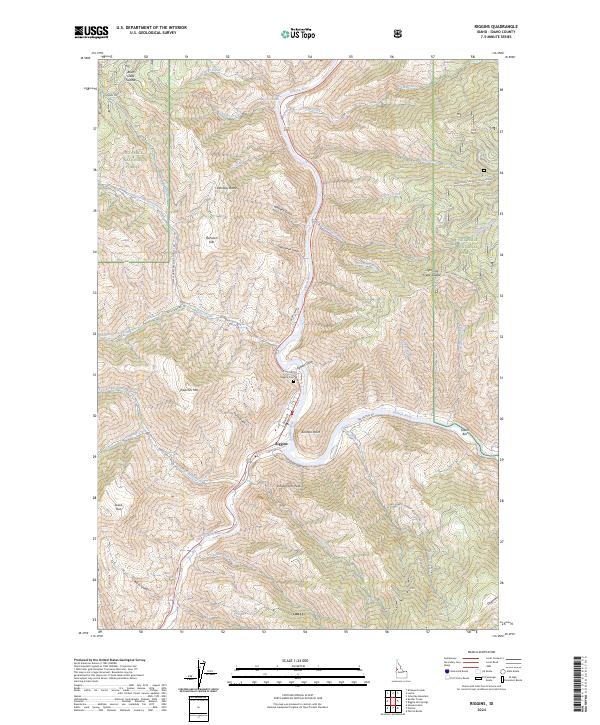 US Topo 7.5-minute map for Riggins ID – American Map Store