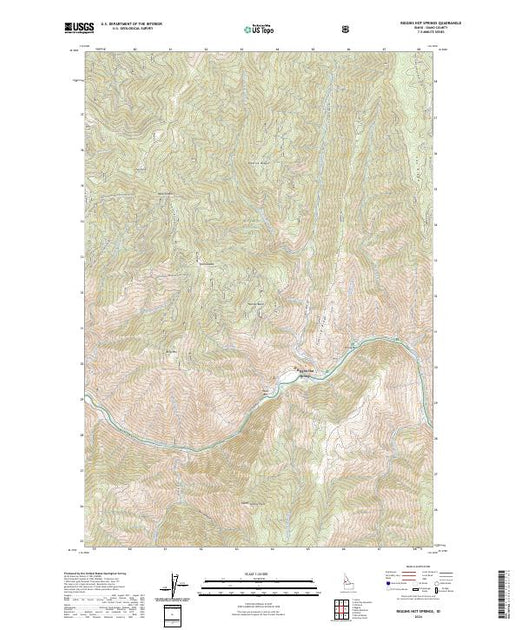 US Topo 7.5-minute map for Riggins Hot Springs ID – American Map Store