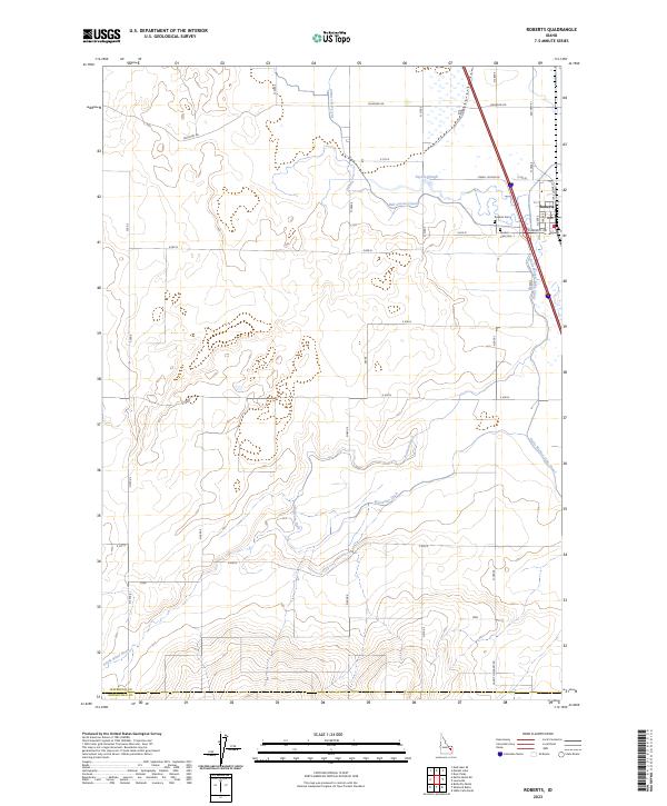 US Topo 7.5-minute map for Roberts ID