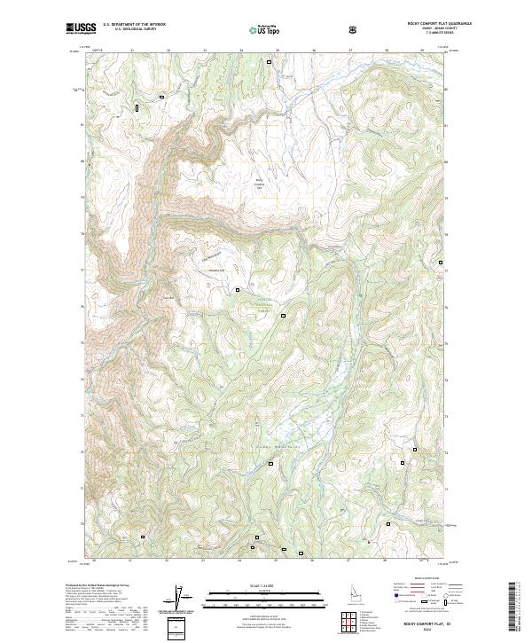 US Topo 7.5-minute map for Rocky Comfort Flat ID
