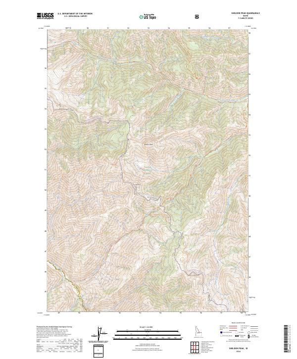 US Topo 7.5-minute map for Sheldon Peak ID – American Map Store