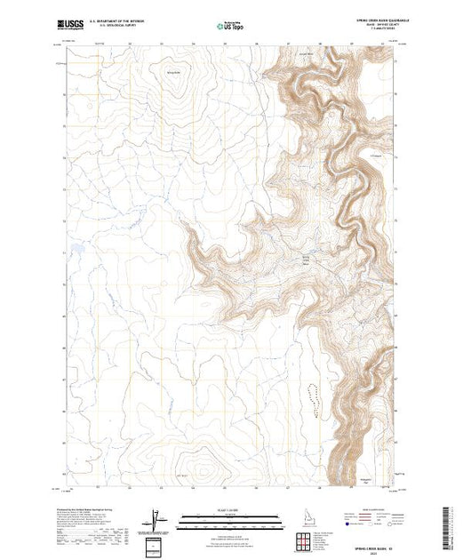 US Topo 7.5-minute map for Spring Creek Basin ID – American Map Store