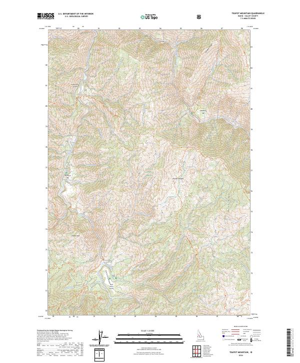 US Topo 7.5-minute map for Teapot Mountain ID – American Map Store