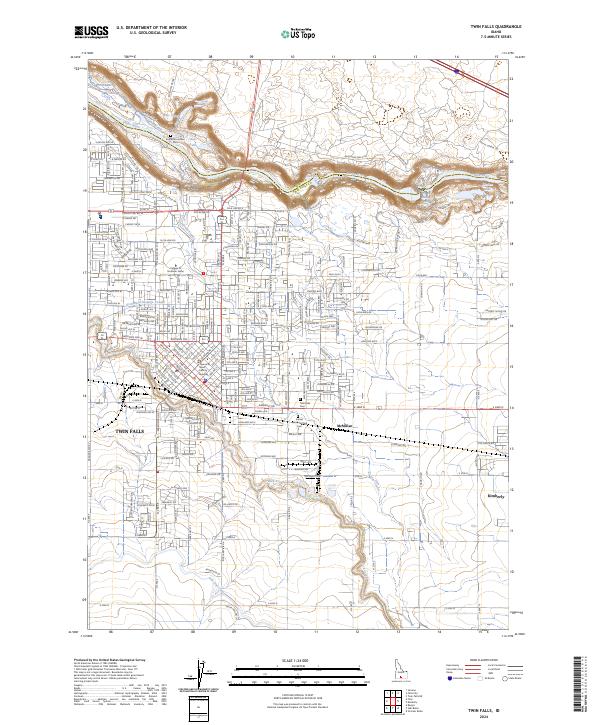 US Topo 7.5-minute map for Twin Falls ID