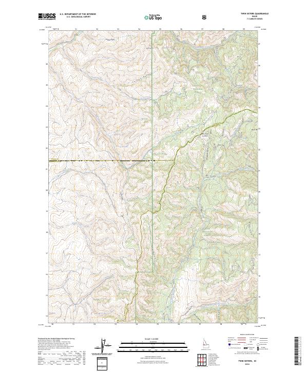 US Topo 7.5-minute map for Twin Sisters ID