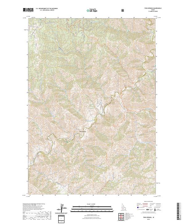 US Topo 7.5-minute map for Twin Springs ID