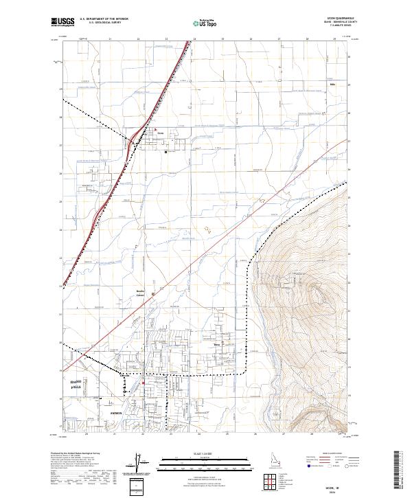 US Topo 7.5-minute map for Ucon ID