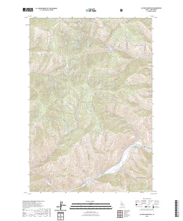 US Topo 7.5-minute map for Ulysses Mountain ID