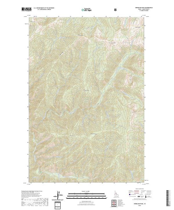 US Topo 7.5-minute map for Vermilion Peak ID