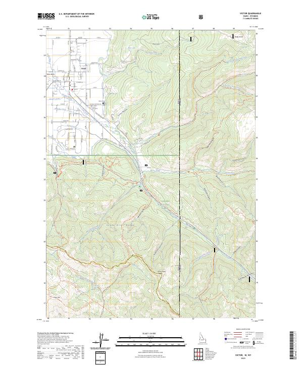 US Topo 7.5-minute map for Victor IDWY