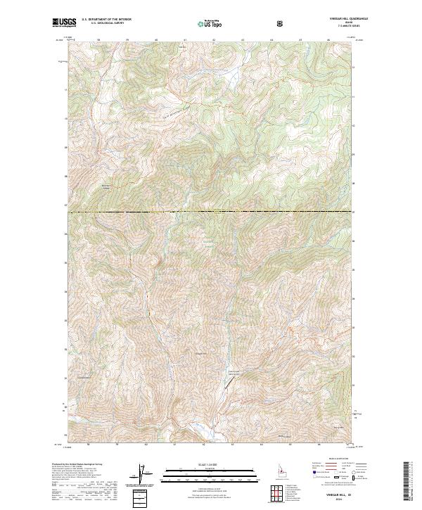 US Topo 7.5-minute map for Vinegar Hill ID