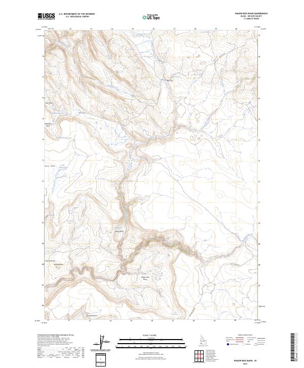 US Topo 7.5-minute map for Wagon Box Basin ID