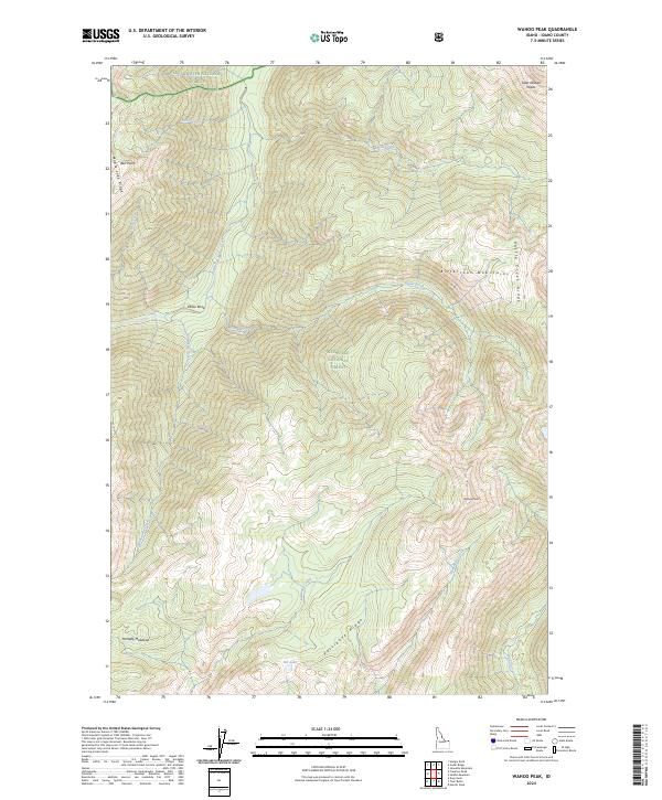 US Topo 7.5-minute map for Wahoo Peak ID