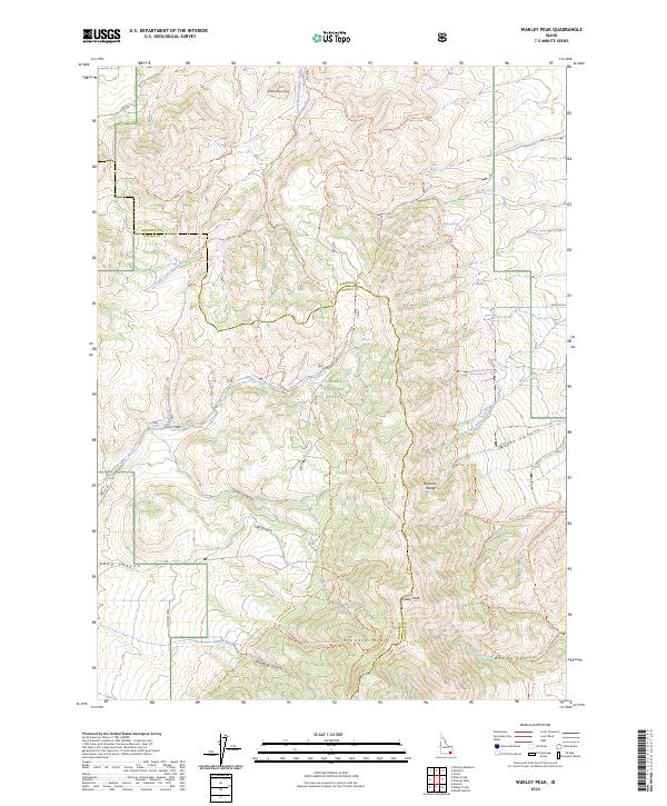 US Topo 7.5-minute map for Wakley Peak ID
