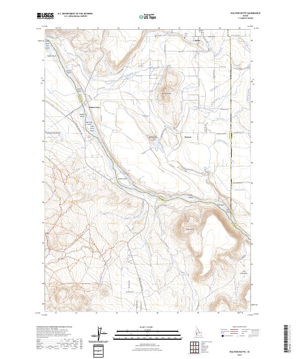 US Topo 7.5-minute map for Walters Butte ID