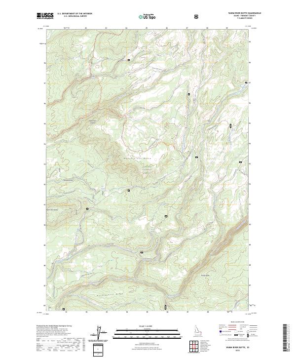 US Topo 7.5-minute map for Warm River Butte ID