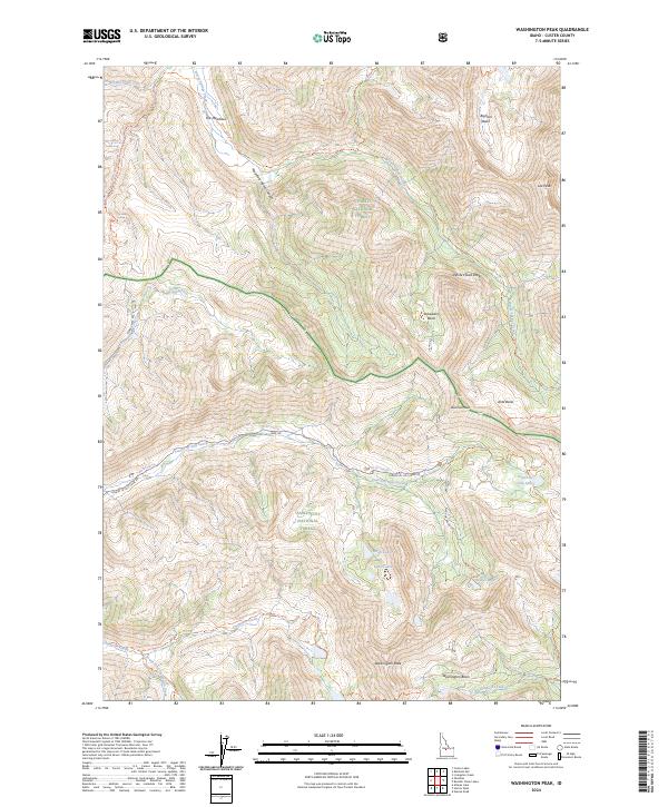 US Topo 7.5-minute map for Washington Peak ID