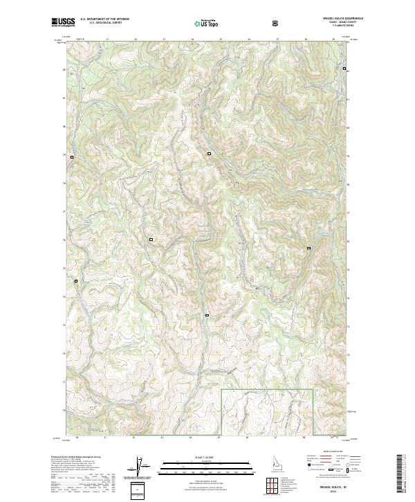US Topo 7.5-minute map for Weasel Gulch ID