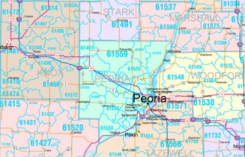 Color Cast Style Illinois Wall Map