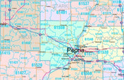 Color Cast Style Illinois Wall Map by Market Maps