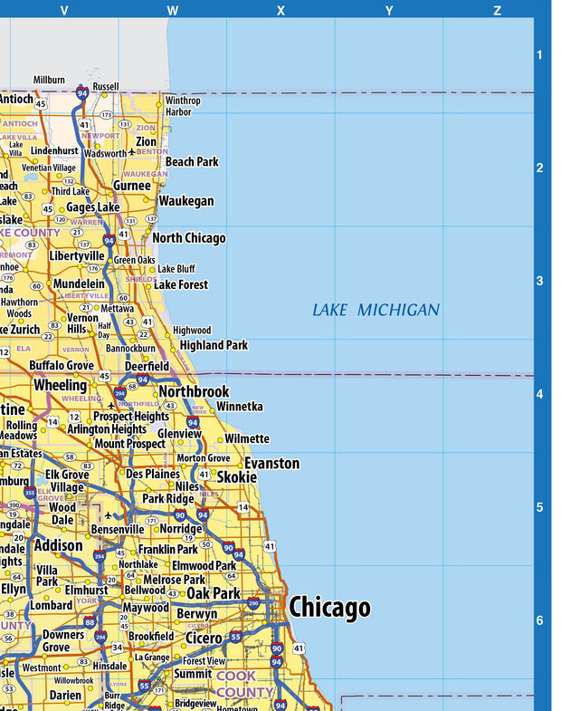 Illinois Wall Map by Topographics