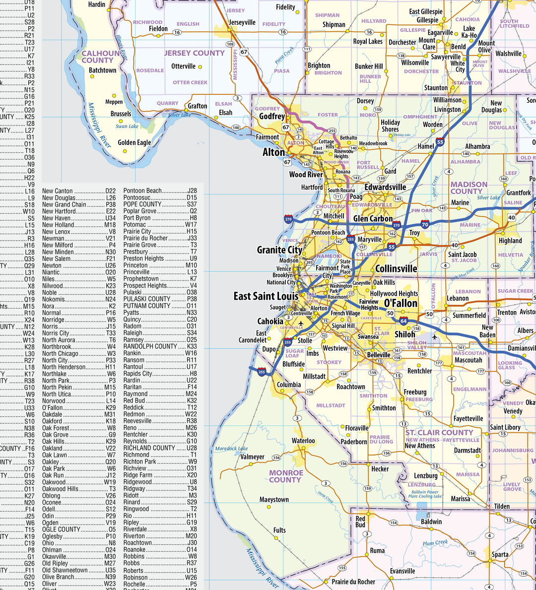 Illinois Wall Map by Topographics