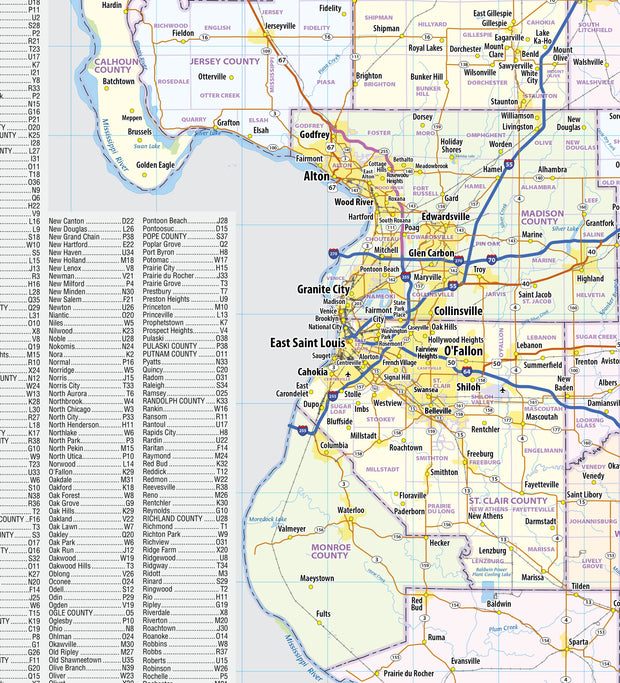 Illinois Wall Map by Topographics