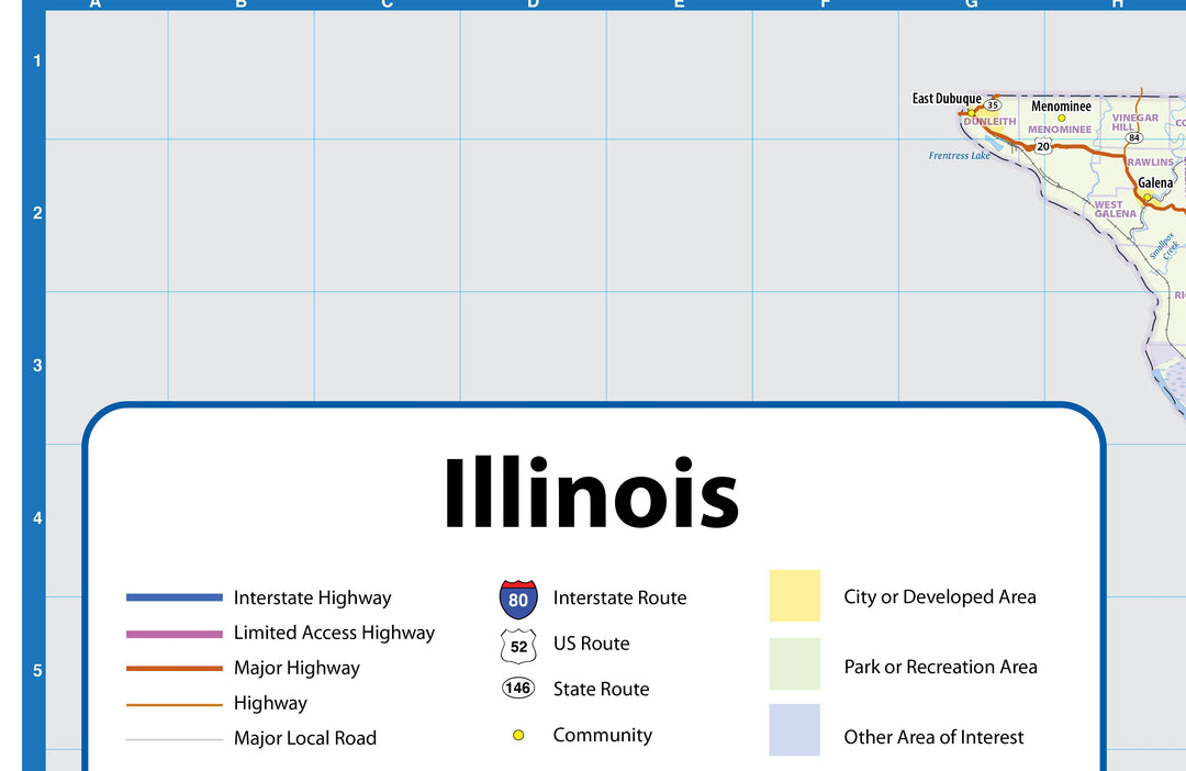 Illinois Wall Map by Topographics