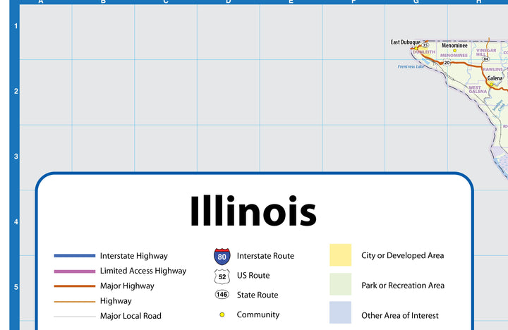 Illinois Wall Map by Topographics