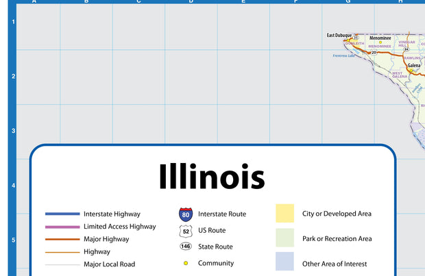 Illinois Wall Map by Topographics