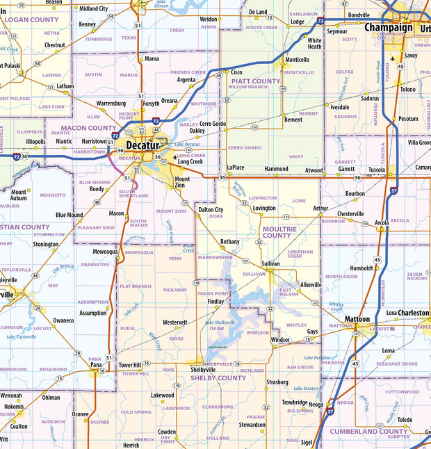 Illinois Wall Map by Topographics